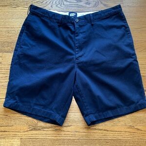 Lands’ end men’s 38 navy traditional fit chino shorts 9 inch in seam‎
